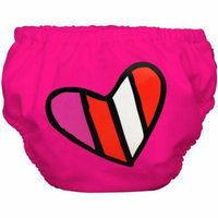 Charlie Banana Extraordinary Training Pants, Red Petit Coeur on Hot Pink