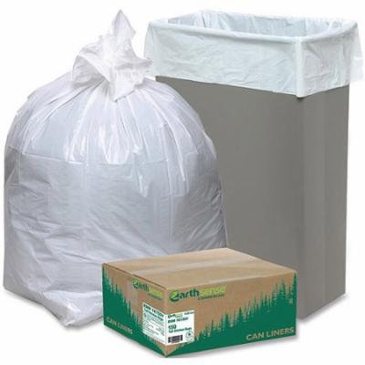 Earthsense Commercial Tall Kitchen Trash Bags, White, 13 gal, 150 count