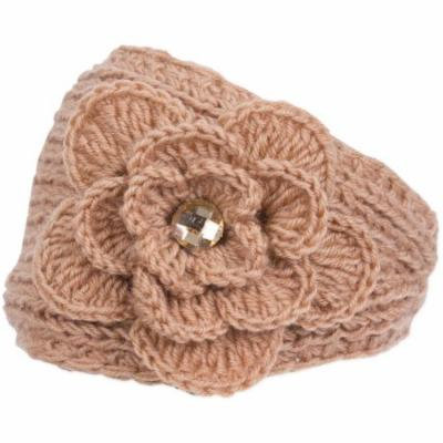 Magid Headwrap with Flower & Rhinestone, Camel
