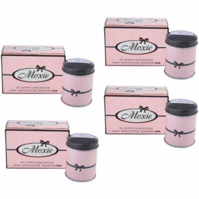 Moxie Regular Super Non-Applicator Tampons, 16 count, (Pack of 4)