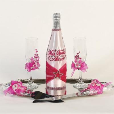 Angels Garment Pink Red 5 pcs Mis Quince Anos Champagne Set