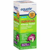 Equate Sugar Free Children's Grape Flavor Allergy Relief Liquid, 4 fl oz