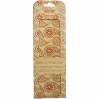 Trimcraft Deco Mache Paper Boho Chic, 10.25-Inch by 14.75-Inch, Orange Paisley, 3-Pack Multi-Colored