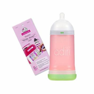 Adiri NxGen Stage 1 (9.5 oz) Nurser with Self Laminating Bottle Labels, 3 - 6 Months, Option 2