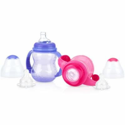 Nuby 2-Pack 3-Stage 8-oz Grow with Me Cup, Girl, BPA-Free
