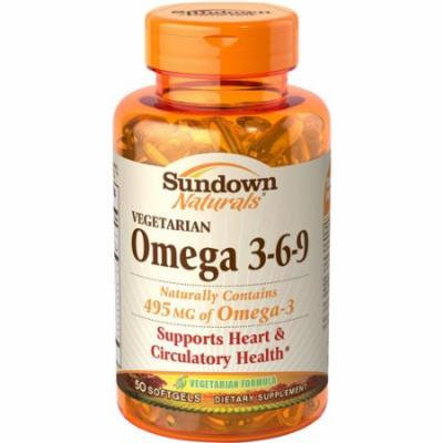 Sundown Naturals Vegetarian Omega 3-6-9 Dietary Supplement Softgels, 50 count