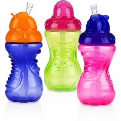 Nuby 3-Pack 10-oz Flip-It Cup, Girl, BPA-Free