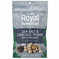 Royal Hawaiian Orchards Sea Salt & Cracked Pepper Macadamias, 5 oz, (Pack of 6)