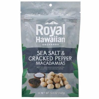 Royal Hawaiian Orchards Sea Salt & Cracked Pepper Macadamias, 5 oz, (Pack of 6)