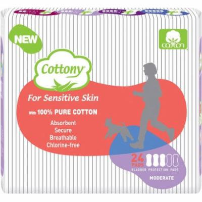 Cottony Moderate Incontinence Pads, 24 count