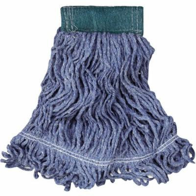 Rubbermaid Commercial Cotton/Synthetic Super Stitch Blend Mop Head, Blue, Medium