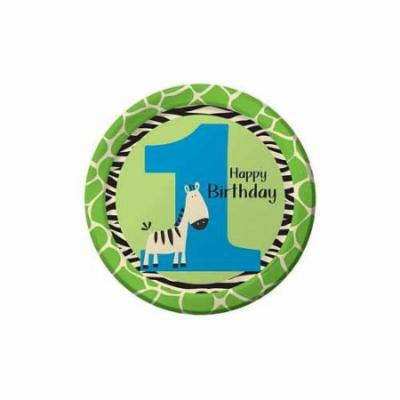 Wild At One Zebra Dinner Plate by Creative Converting - 425686