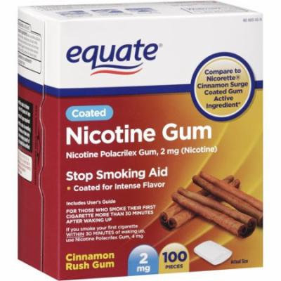 Equate Cinnamon Rush Nicotine Gum 2mg, 100ct