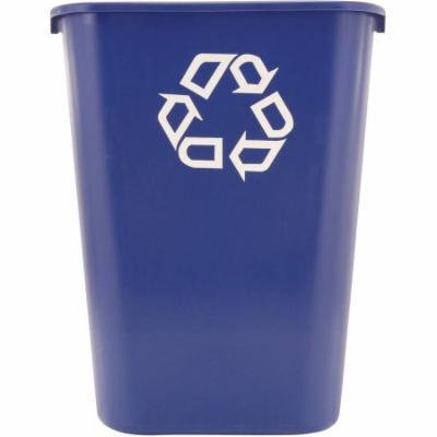 Rubbermaid Commercial Rectangular Plastic Deskside Recycle Container with Symbol, 41.25 quart, Blue
