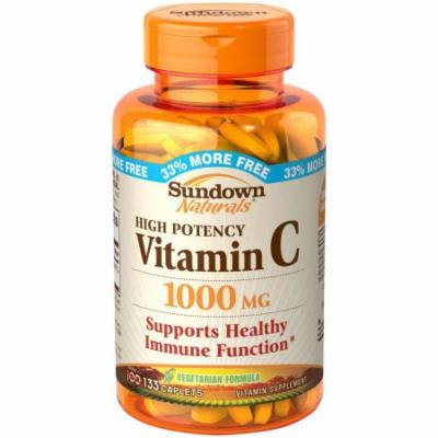Sundown Naturals High Potency Vitamin C Vitamin Supplement Caplets, 1000mg, 133 count
