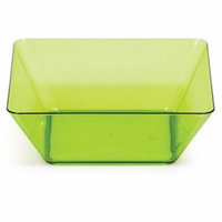 Club Pack of 48 Translucent Green Plastic Square Bowl 5