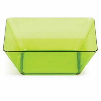 Club Pack of 48 Translucent Green Plastic Square Bowl 5