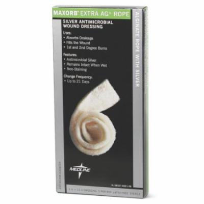 Maxorb Extra Ag Rope Silver Antimicrobial Wound Dressings, 1 X 12 Inch - 5 Ea