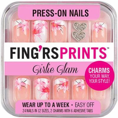 Fing'rs Prints Girlie Glam Press-On Nails, Blooming Beauty, 26 count