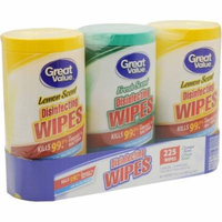 Great Value Fresh/Lemon Scented Disinfecting Wipes, 75 sheets, 3 count