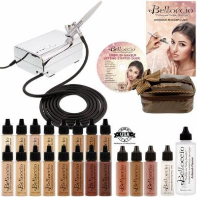 Belloccio Professional AIRBRUSH COSMETIC MAKEUP SYSTEM 16 Foundation Shades Kit