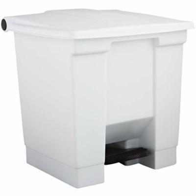 Rubbermaid Commercial 8 Gallon Indoor Utility Step-On Waste Container, White