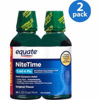 Equate Nitetime Original Flavor Cold & Flu Relief, 12 fl oz, (Pack of 2)
