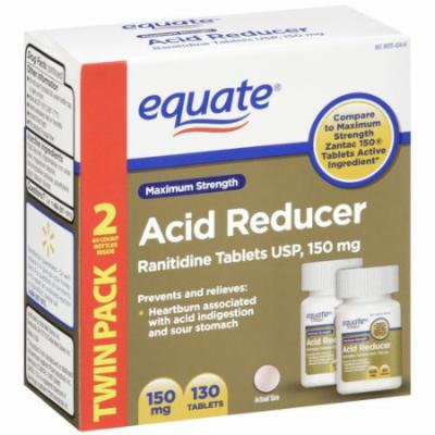 Equate Maximum Strength Acid Reducer Tablets 150mg, 65ct, 2pk