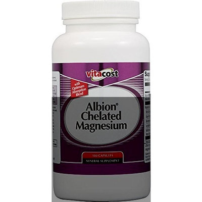 Vitacost Brand Vitacost Chelated Magnesium - Albion Magnesium Glycinate Chelate Buffered -- 180 Capsules