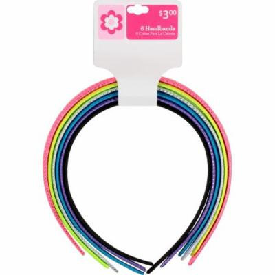Girls' Bright Wide Woven Headbands, 6 count