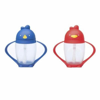 Lollacup Infant And Toddler Straw Cup, 2 Pack - Blue/Red