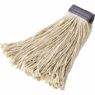 Rubbermaid Commercial Premium Cut-End Blue Headband 24 oz. White Cotton Mop Heads, 12 count