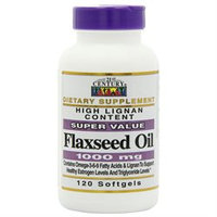 21st Century Flaxseed Oil, 1000mg, Softgels, 120 ea