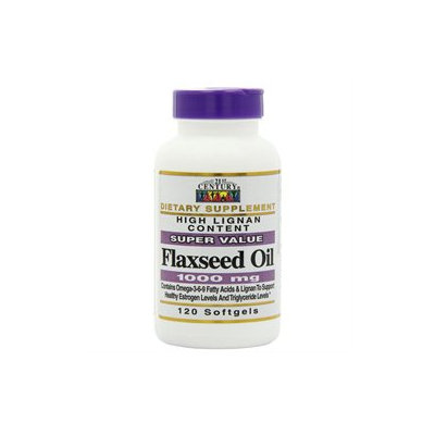 21st Century Flaxseed Oil, 1000mg, Softgels, 120 ea