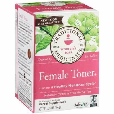 Traditional Medicinals Female Toner Herbal Supplement Tea, 16 count, .85 oz, (Pack of 3)