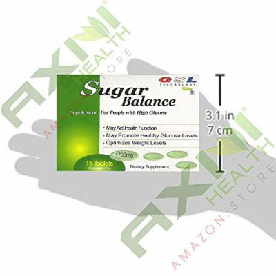 (20 Boxes)Sugar Balance Supplement for People with High Glucose 1700 Mg 15 Tablets Per Box (20 Pack) By GSL