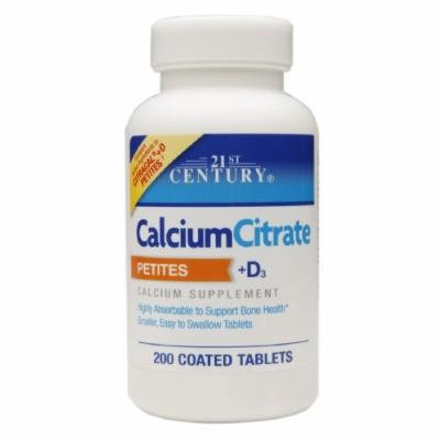 21st Century Calcium Citrate + D3 Petites, Tablets 200 ea Pack of 2