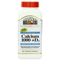 21st Century Calcium 1000 +D, High Potency D3, 90 caplets