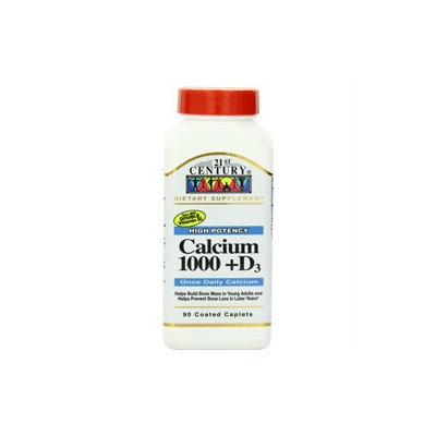 21st Century Calcium 1000 +D, High Potency D3, 90 caplets