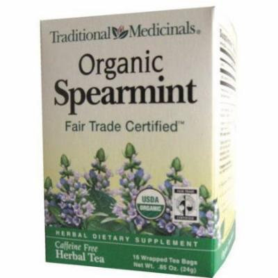 Traditional Medicinals Organic Spearmint Herbal Supplement Tea, 16 count, .85 oz, (Pack of 3)