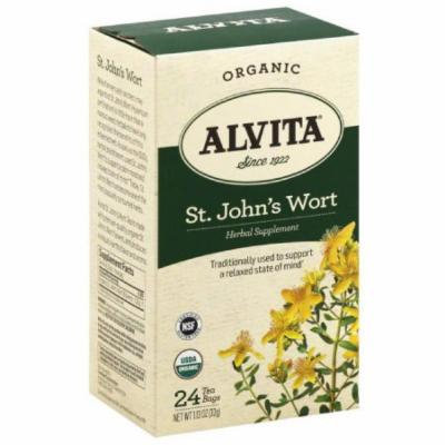 Alvita Organic St. John's Wort Herbal Supplement Tea, 24 count, 1.13 oz, (Pack of 3)