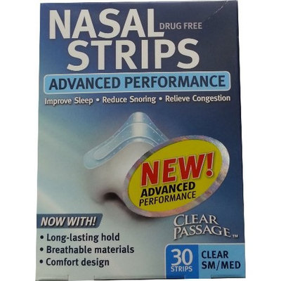 Clear Passage Drug Free Nasal Strips, Medium, Clear, 30-Count