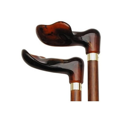 Harvy Cherry Palm Grip Cane With Fashionable Amber Handle -Affordable Gift! Item #DHAR-9787100