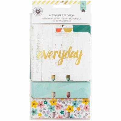 Memorydex Foiled Cardstock Tabs, 12pk, Pink Paislee Memorandum with Gold