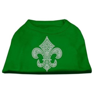 Ahi Silver Fleur de Lis Rhinestone Shirts Emerald Green Lg (14)