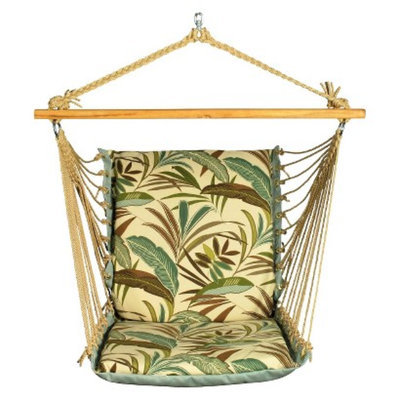 Algoma Net Company Soft Comfort Patio Hanging Chair - Brown/Green Tropical