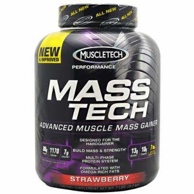 Mass Tech By MuscleTech, Weight Gainer, Strawberry 7lb