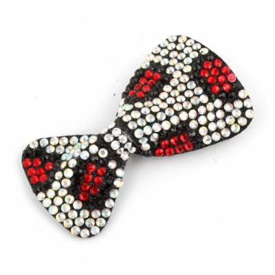 Lady Red White Black Bowknot Shape Single Prong Alligator Hair Clip Barrette