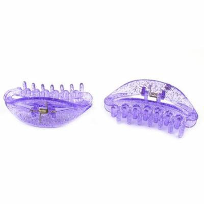 2Pcs Purple Plastic Hair Claw Clip Hairclip Hairpin Hairdressing for Lady