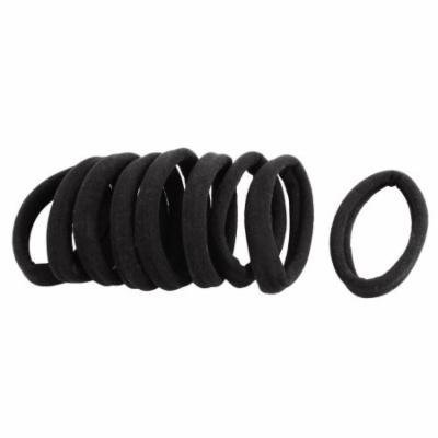 10 Pcs Black Elastic Rubber Hair Ties Bands Ponytail Holders for Ladies Women